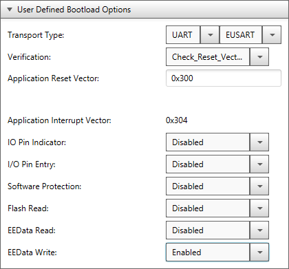 User defined options bootloader en PIC 8-bit y MCC