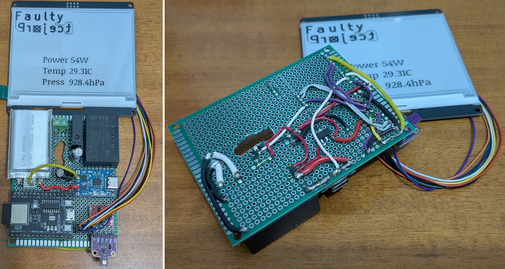 Prototipo de Home-Ambient, vista trasera y frontal