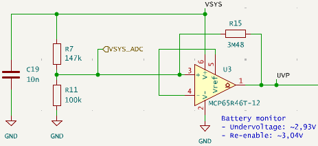 Circuito de protección por sobre-descarga de batería