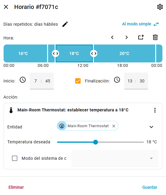 Programador de nielsfaber para Home Assistant